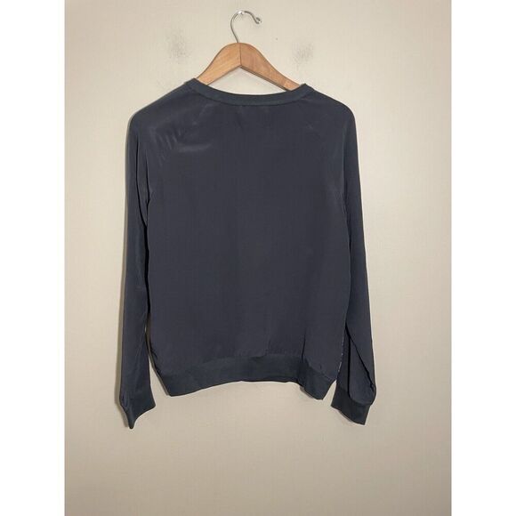 PJK Patterson J Kincaid Revolve Plaid Silk Top Women’s XS‎ Long Sleeve Crew Neck - Picture 3 of 8